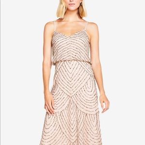 Adrianna Papell long beaded blouson dress